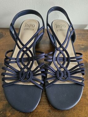Impo Rozette Navy Strappy Slip-On Sandals for Women